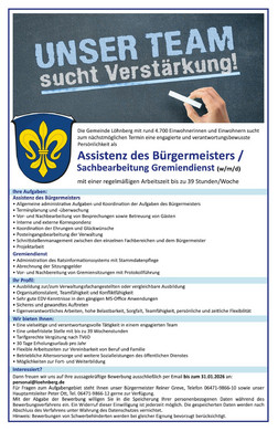 Assistenz des Bürgermeisters / Sachbearbeitung Gremiendienst