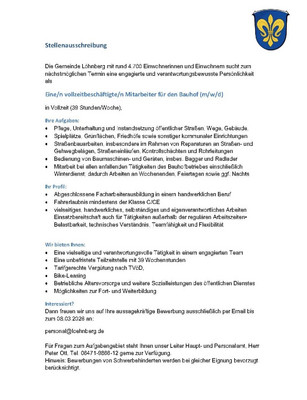 Mitarbeiter/in Bauhof